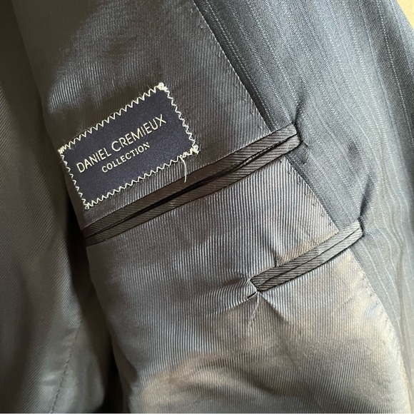 Loro Piana Daniel Cremieux Navy Stripe Suit Jacket Blazer Size 42L - Picture 10 of 14